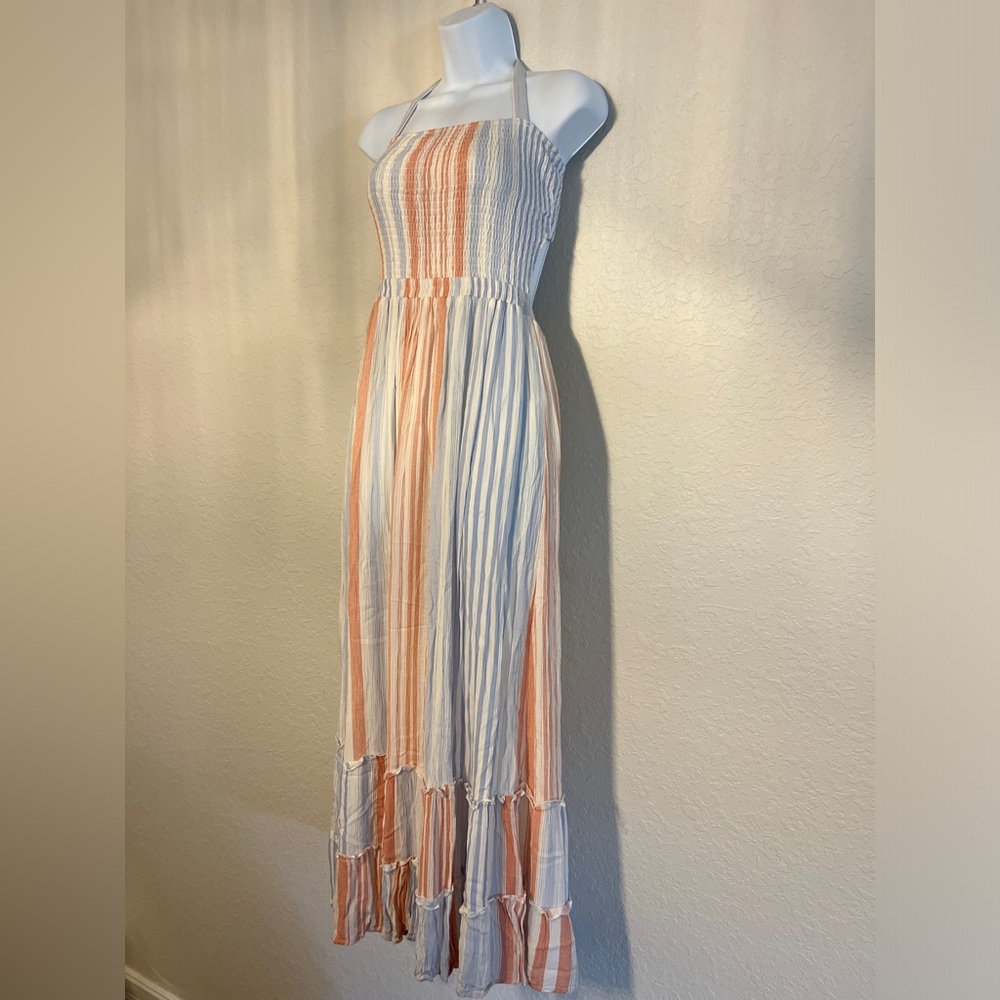 Strapless Open Back Maxi Dress